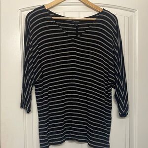 J. Jill Black and Cream Relaxed Blouse